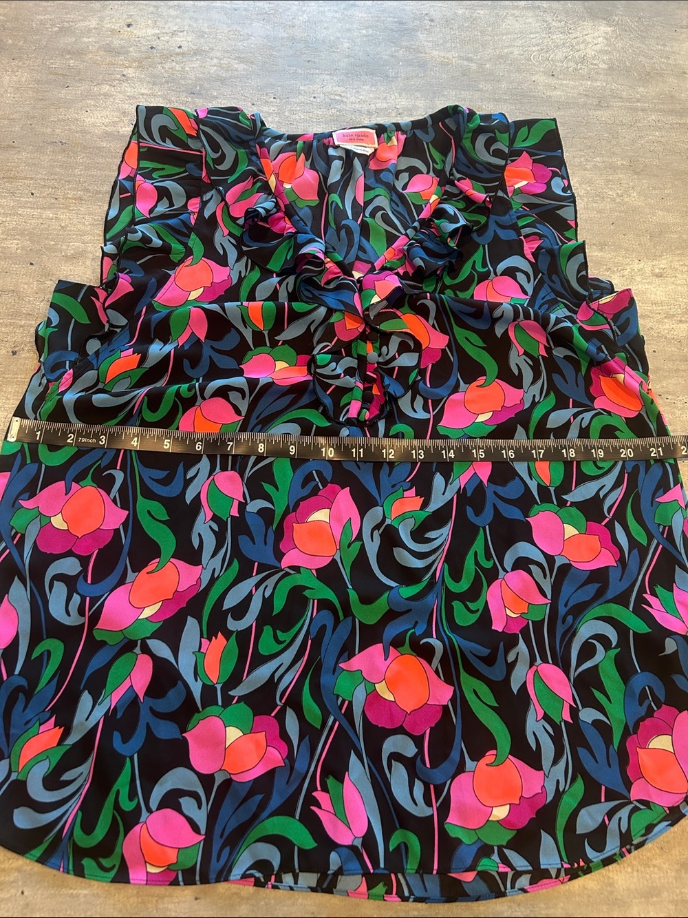 kate spade Multicolor Floral Print Sleeveless Top Size L - Picture 6 of 9